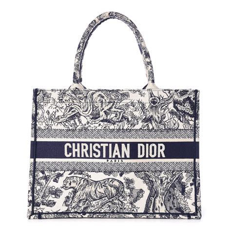 canvas christian dior tote bag